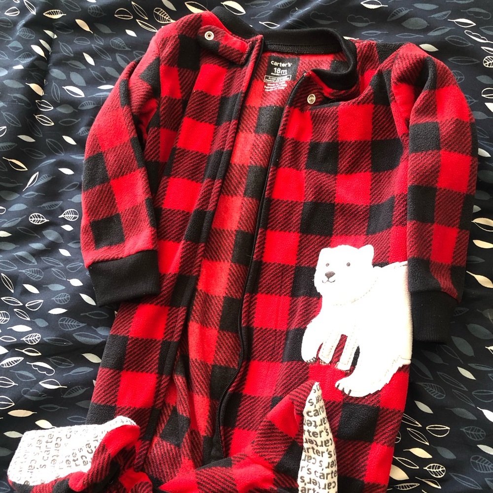 18 mo Carters fleece footie PJs